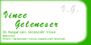 vince gelencser business card